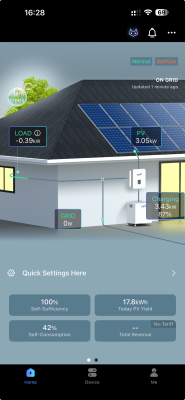 After the discharge, the system is using 500w to charge the battery plus solar which equates to the negative load_.png